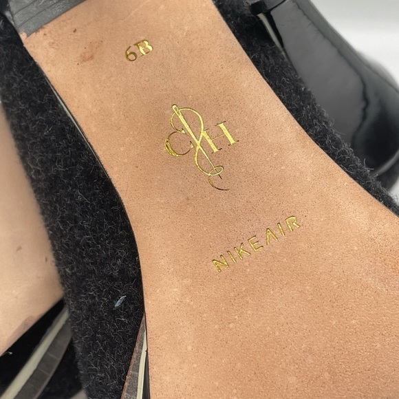 COLE Haan Double Platform Chelsea Wool Felt Pump, Black/Gray, 6B - Picture 6 of 9